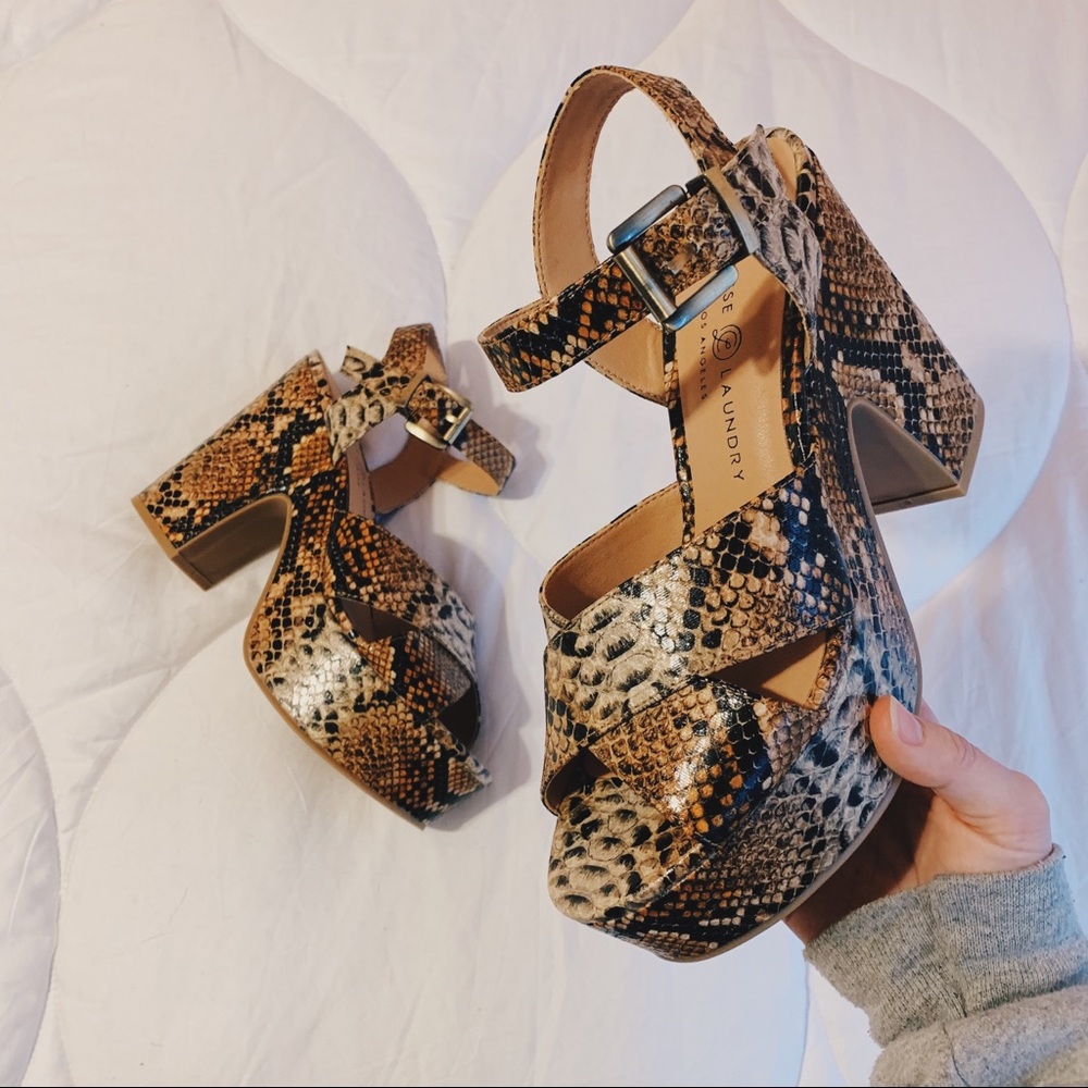 NWOT Snake Skin Platforms